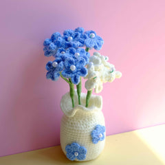 Crochet Flower Bouquet- Forget Me Not
