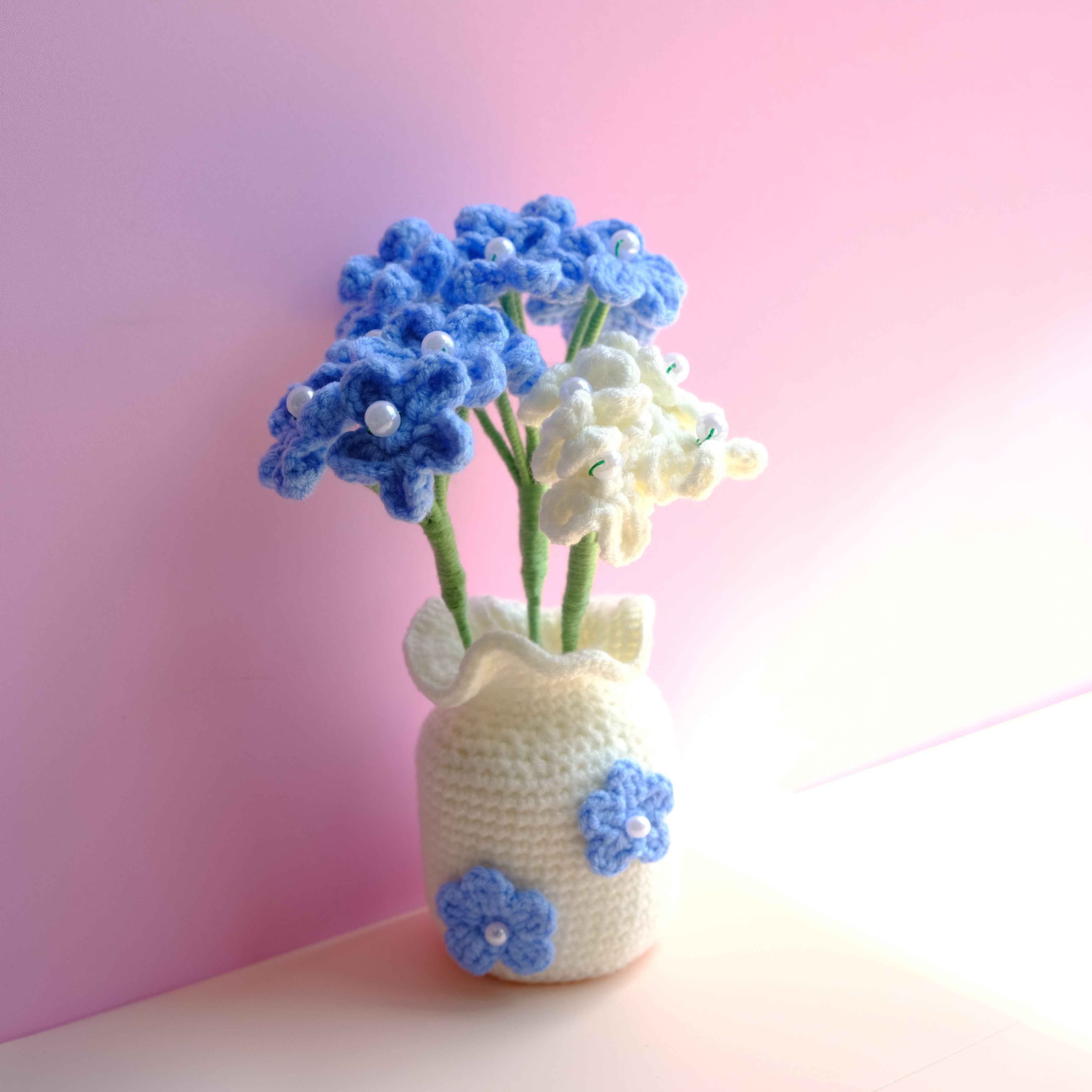 Crochet Flower Bouquet- Forget Me Not