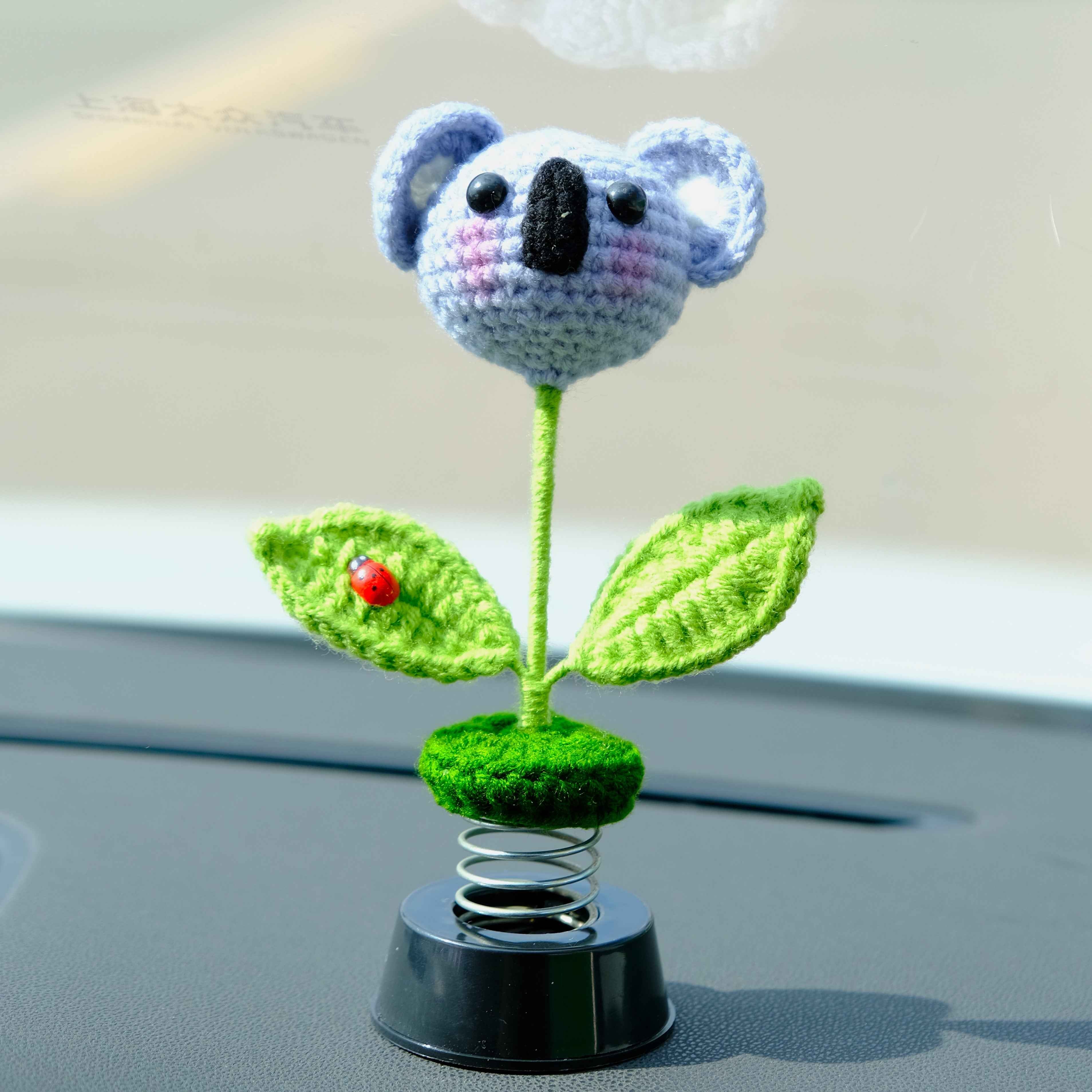 Crochet Car Bobblehead Dashboard Decor- Koala