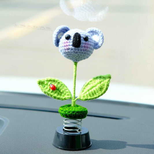Crochet Car Bobblehead Dashboard Decor- Koala