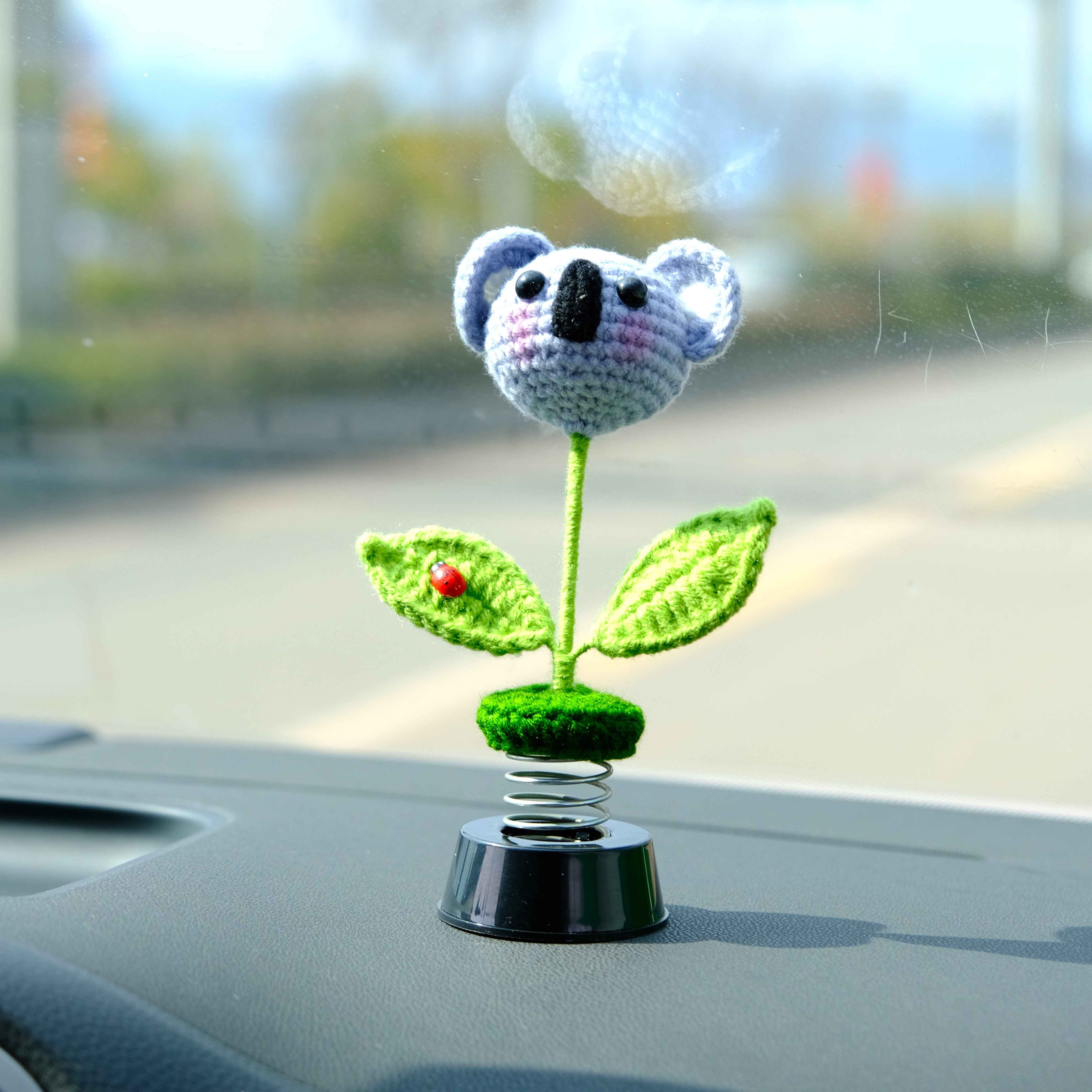 Crochet Car Bobblehead Dashboard Decor- Koala