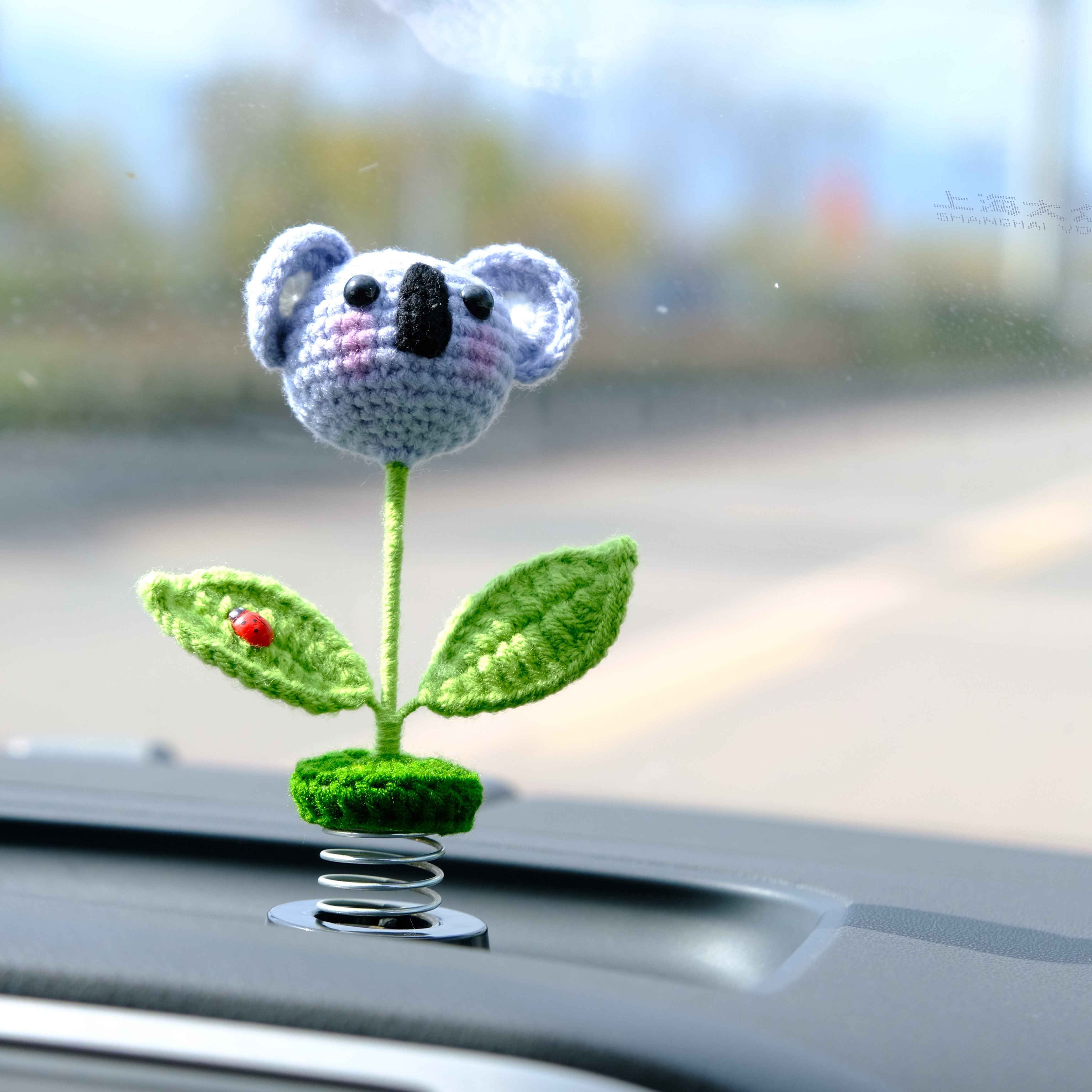 Crochet Car Bobblehead Dashboard Decor- Koala