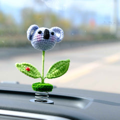 Crochet Car Bobblehead Dashboard Decor- Koala