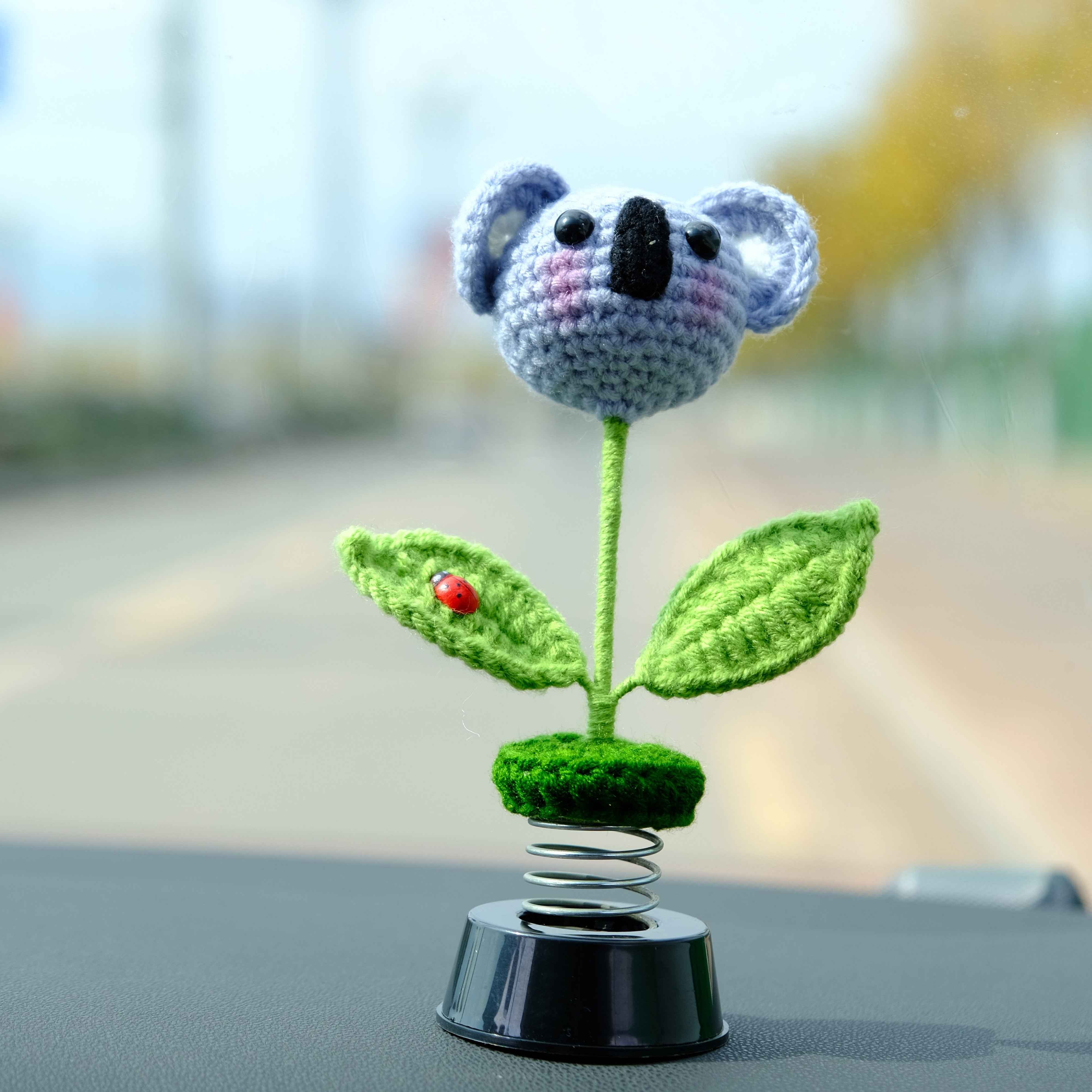 Crochet Car Bobblehead Dashboard Decor- Koala