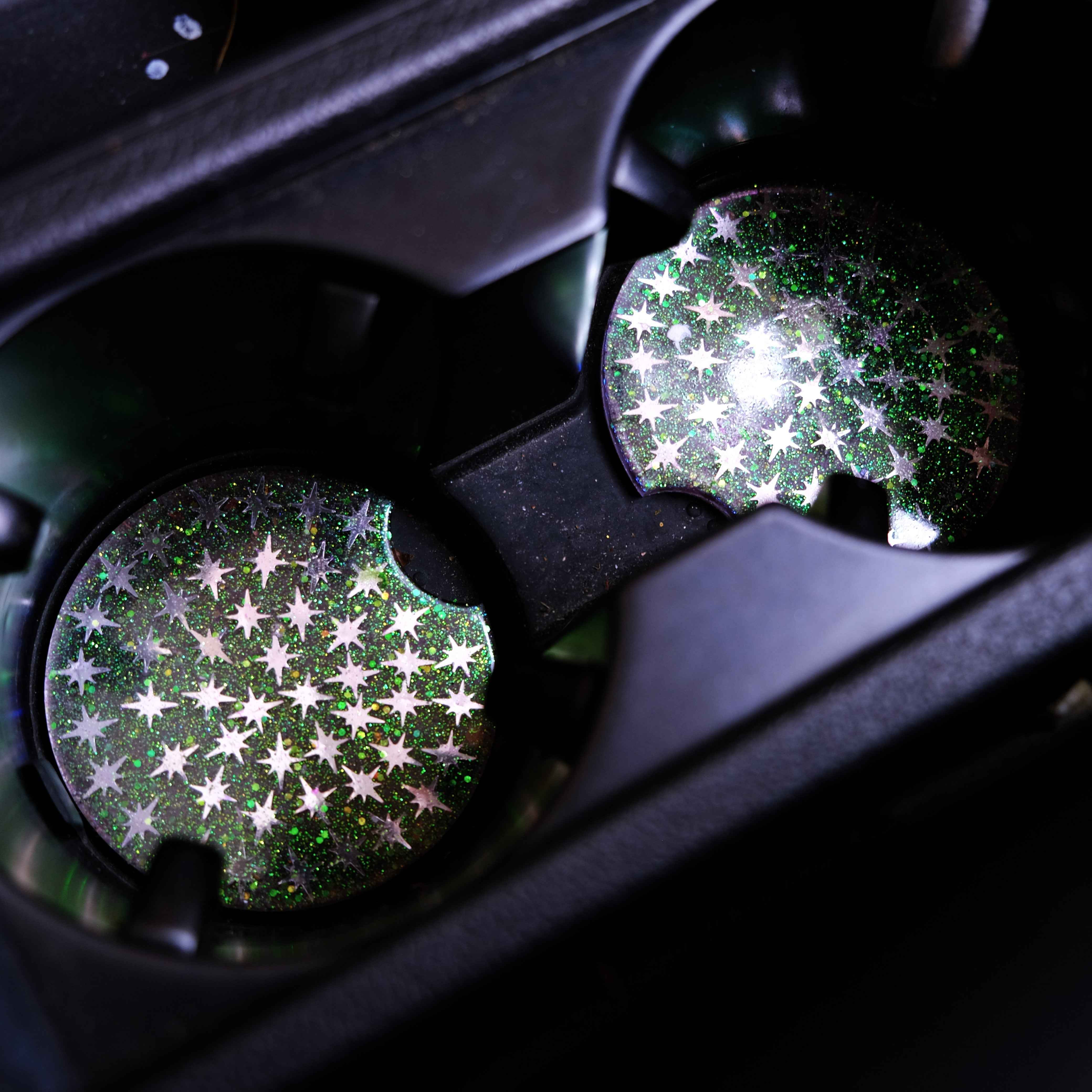 Set of 2 Car Drink Coasters - Stars