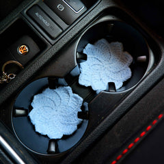 Set of 2 Crochet Maple Leaves Car Drink Coasters
