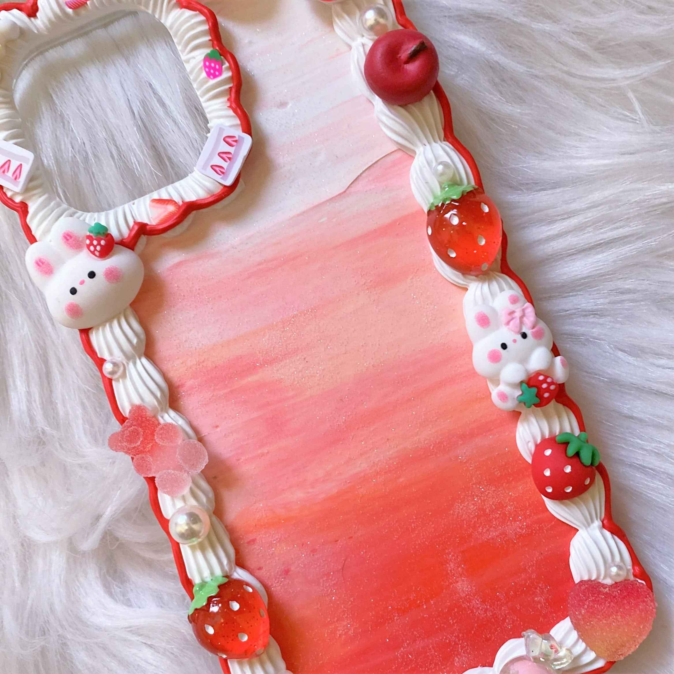 Custom Decoden Phone Case Bunny & Strawberry