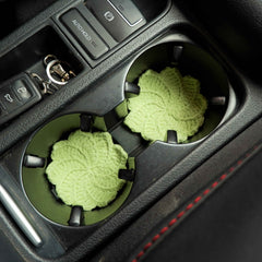 Set of 2 Crochet Maple Leaves Car Drink Coasters