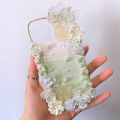 Custom Decoden Phone Case Butterfly & Rose & Pearl