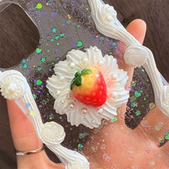 Custom Decoden Phone Case Strawberry