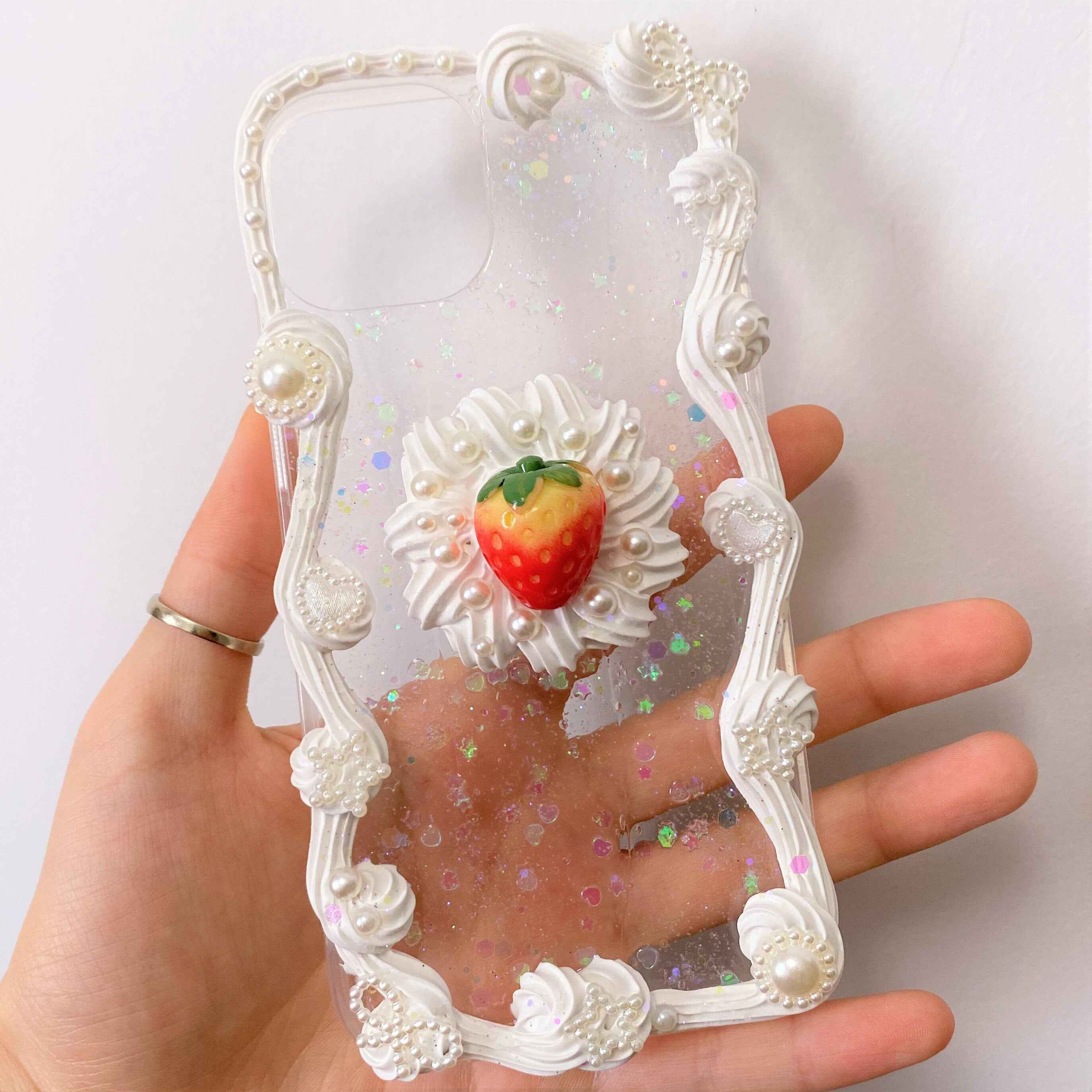 Custom Decoden Phone Case Strawberry