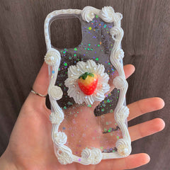 Custom Decoden Phone Case Strawberry