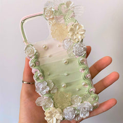 Custom Decoden Phone Case Butterfly & Rose & Pearl
