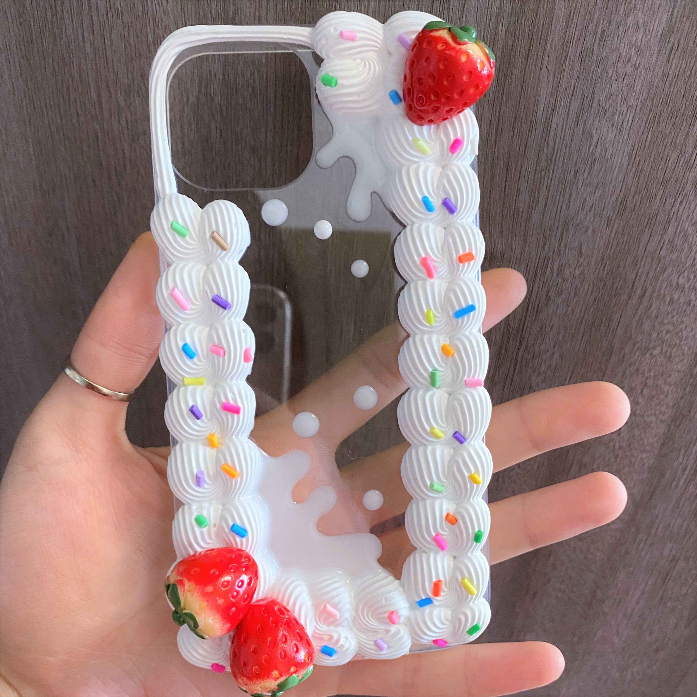 Custom Decoden Phone Case Strawberry & Sprinkles