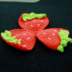 Set of 2 Crochet Strawberry Coasters