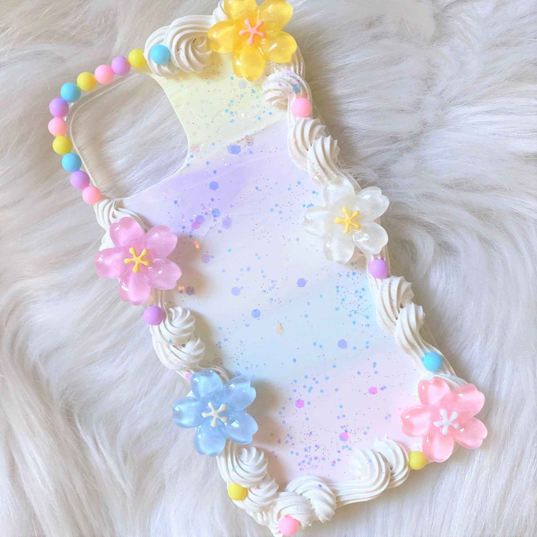 Custom Decoden Phone Case Rainbow Cherry Blossom