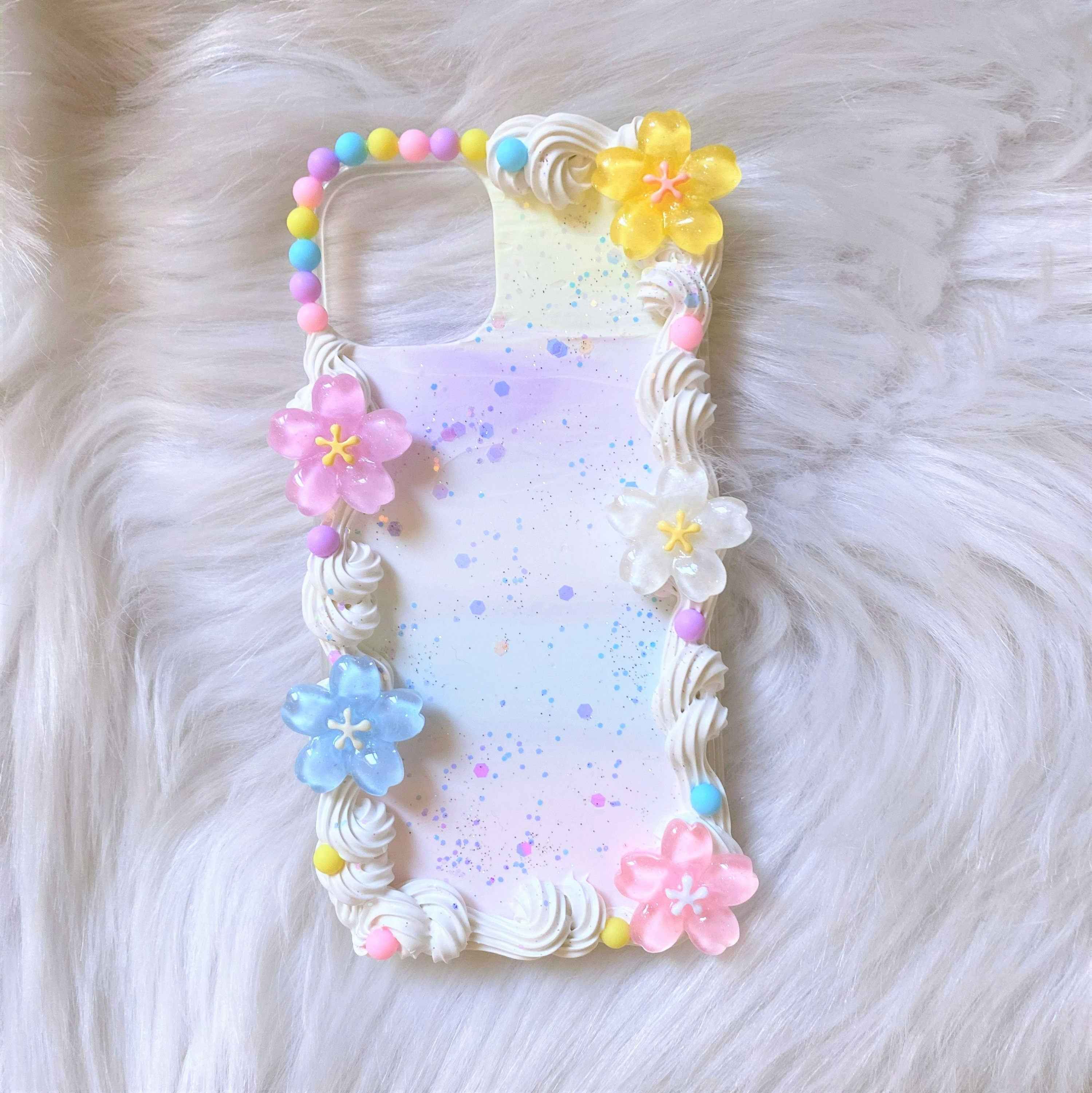 Custom Decoden Phone Case Rainbow Cherry Blossom