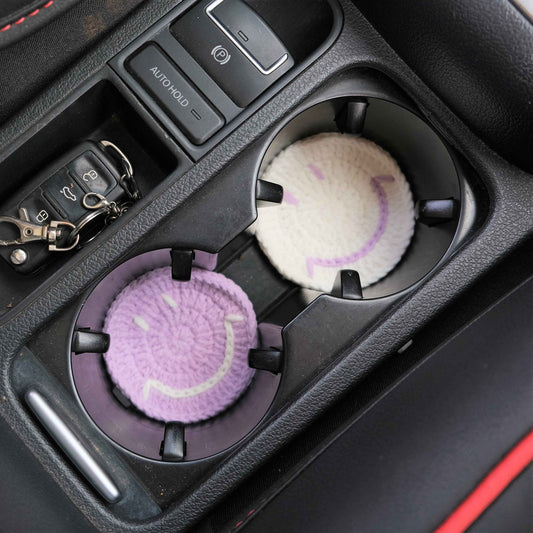 Set of 2 Smiley Face Car Drink Coasters