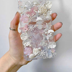 Custom Decoden Phone Case Butterfly & Rose & Pearl