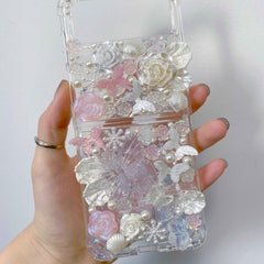 Custom Decoden Phone Case Butterfly & Rose & Pearl