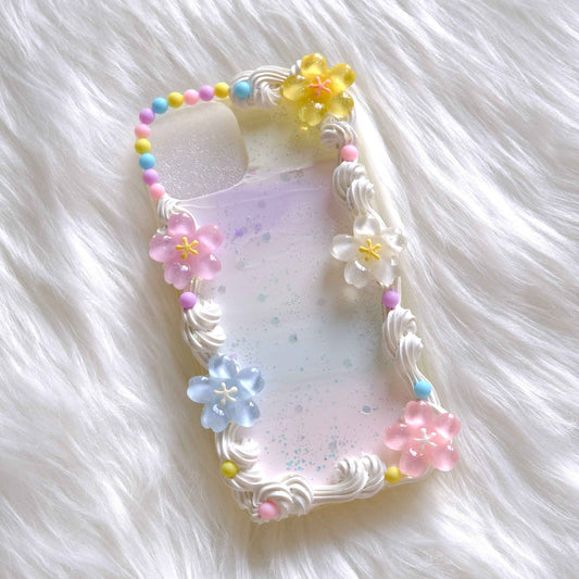 Custom Decoden Phone Case Rainbow Cherry Blossom