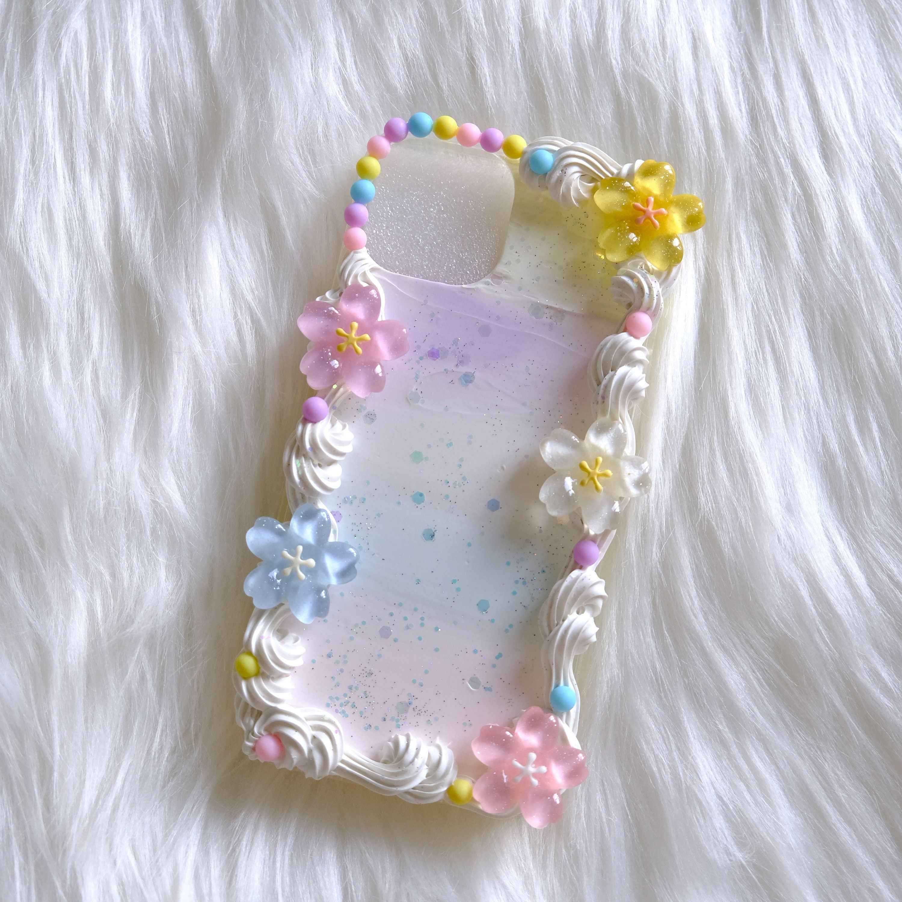 Custom Decoden Phone Case Rainbow Cherry Blossom
