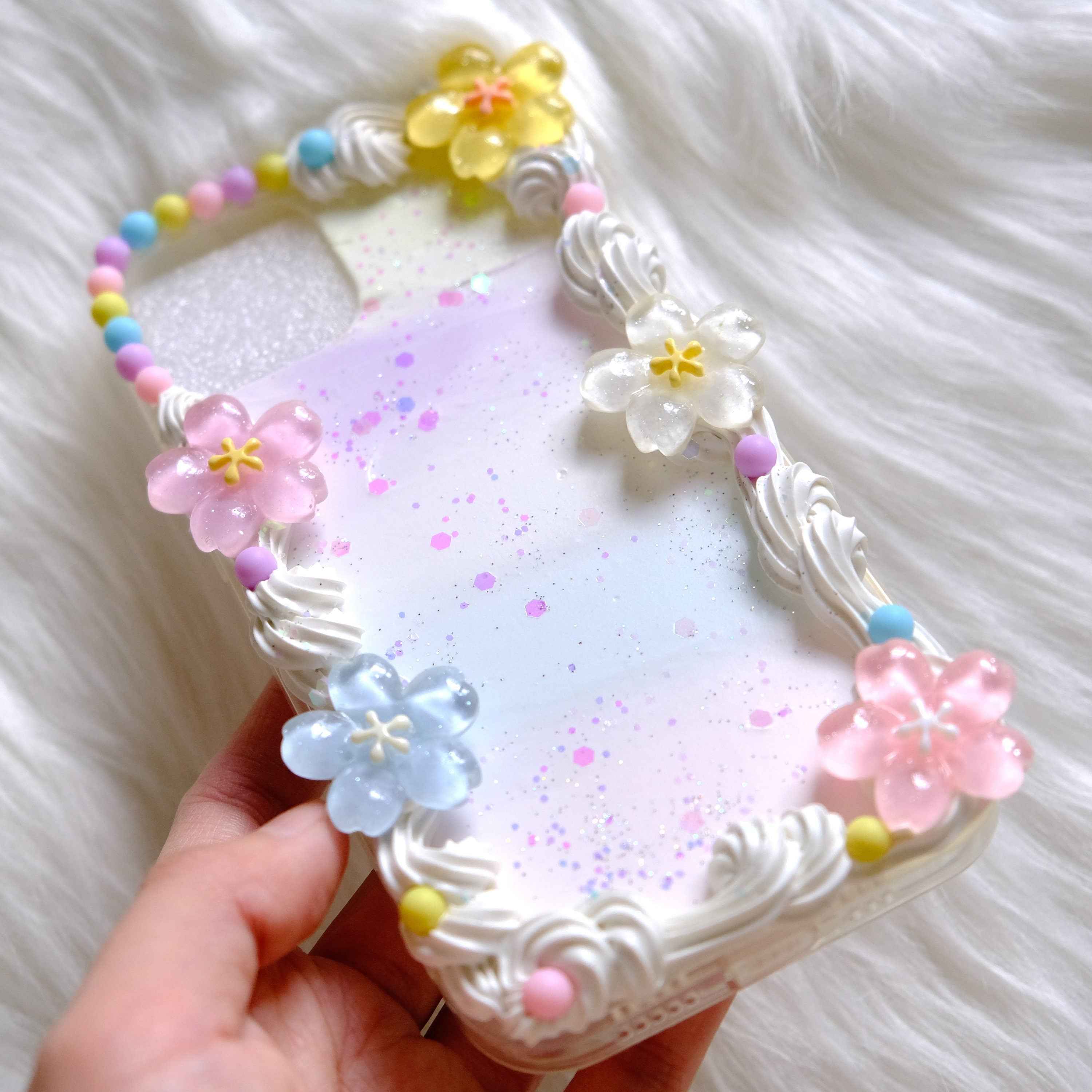 Custom Decoden Phone Case Rainbow Cherry Blossom