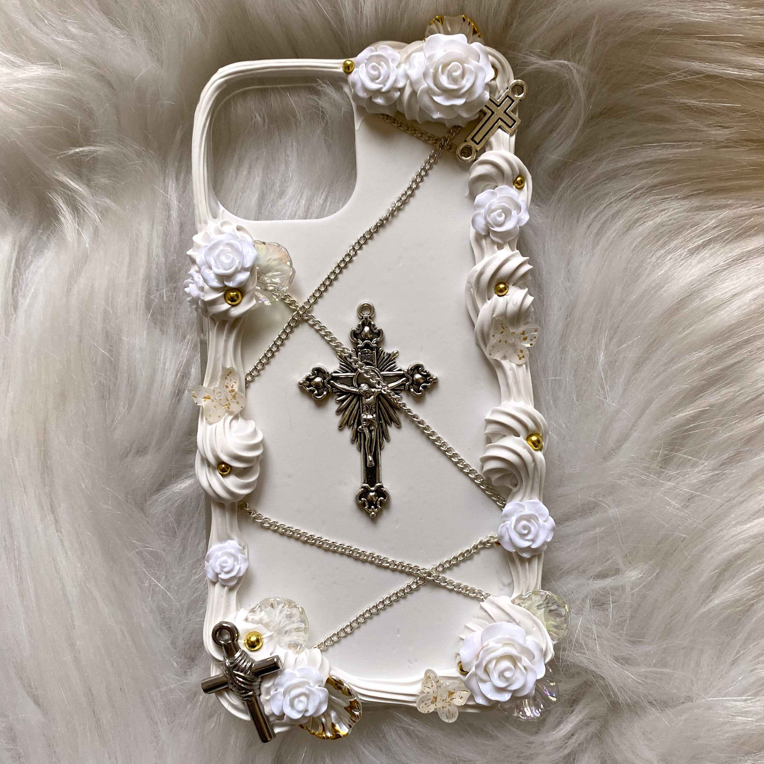 Custom Decoden Phone Case Cross & Chain