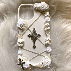 Custom Decoden Phone Case Cross & Chain