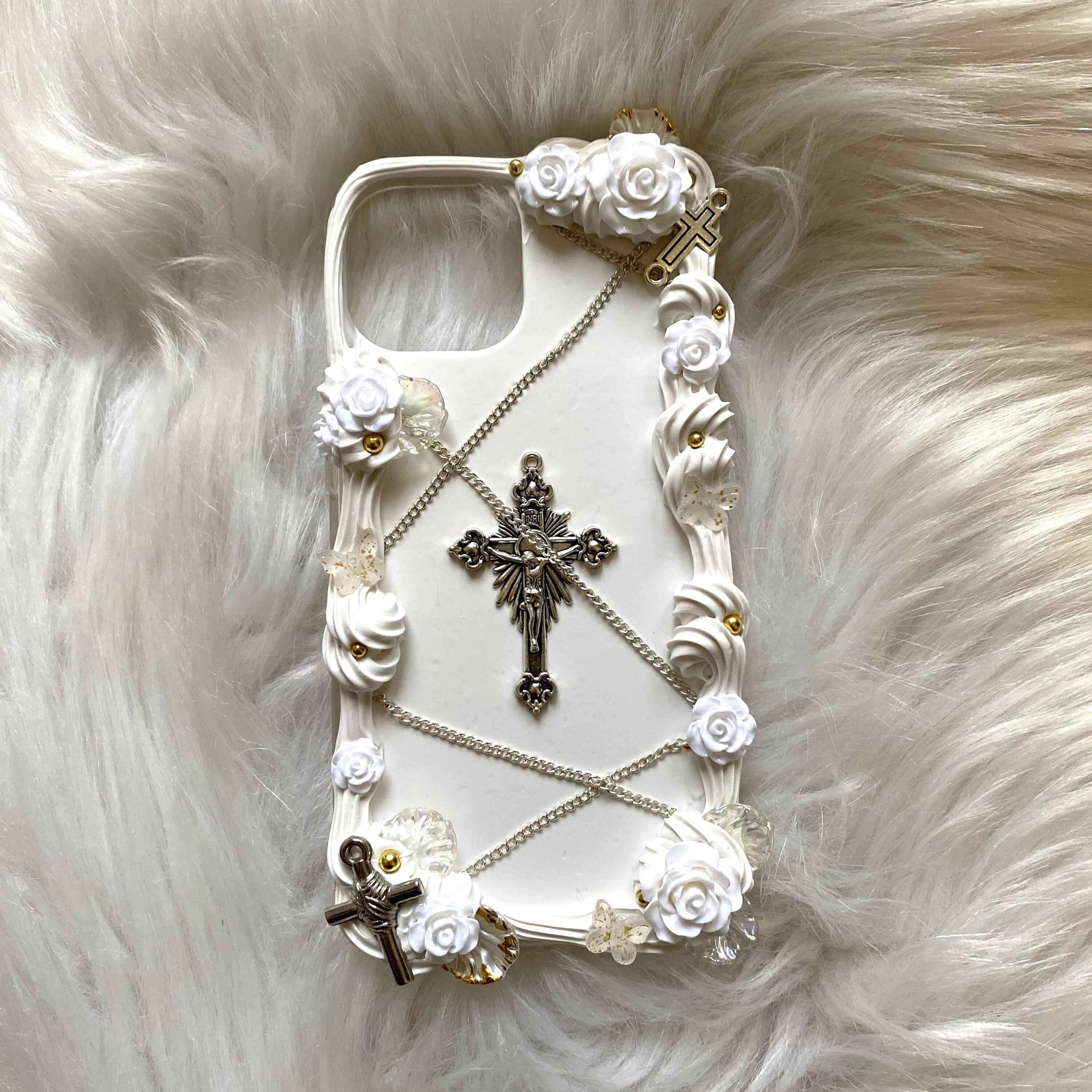 Custom Decoden Phone Case Cross & Chain