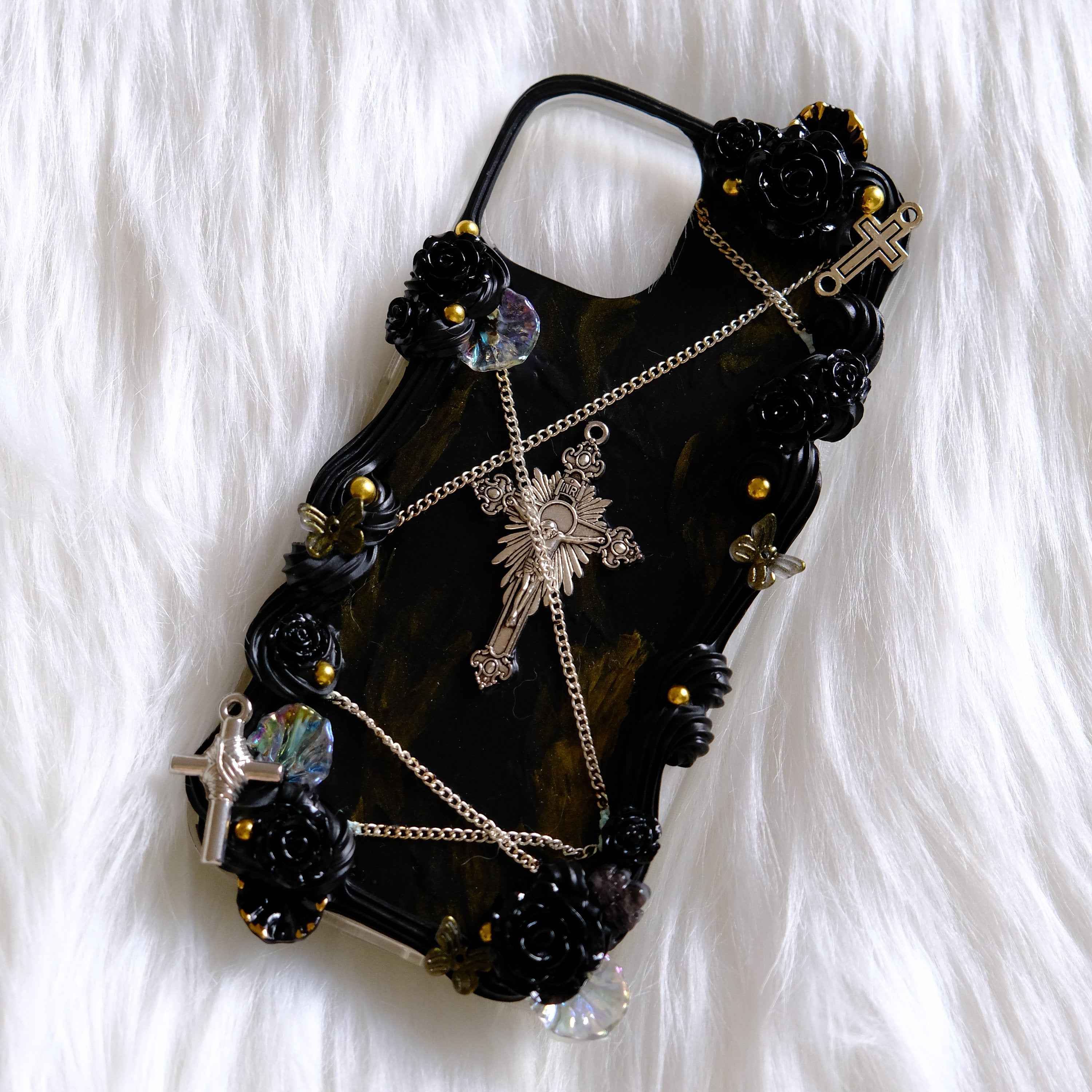 Custom Decoden Phone Case Cross & Chain