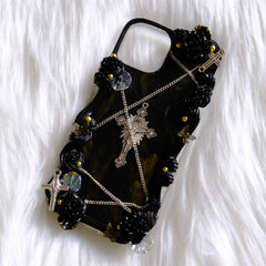 Custom Decoden Phone Case Cross & Chain