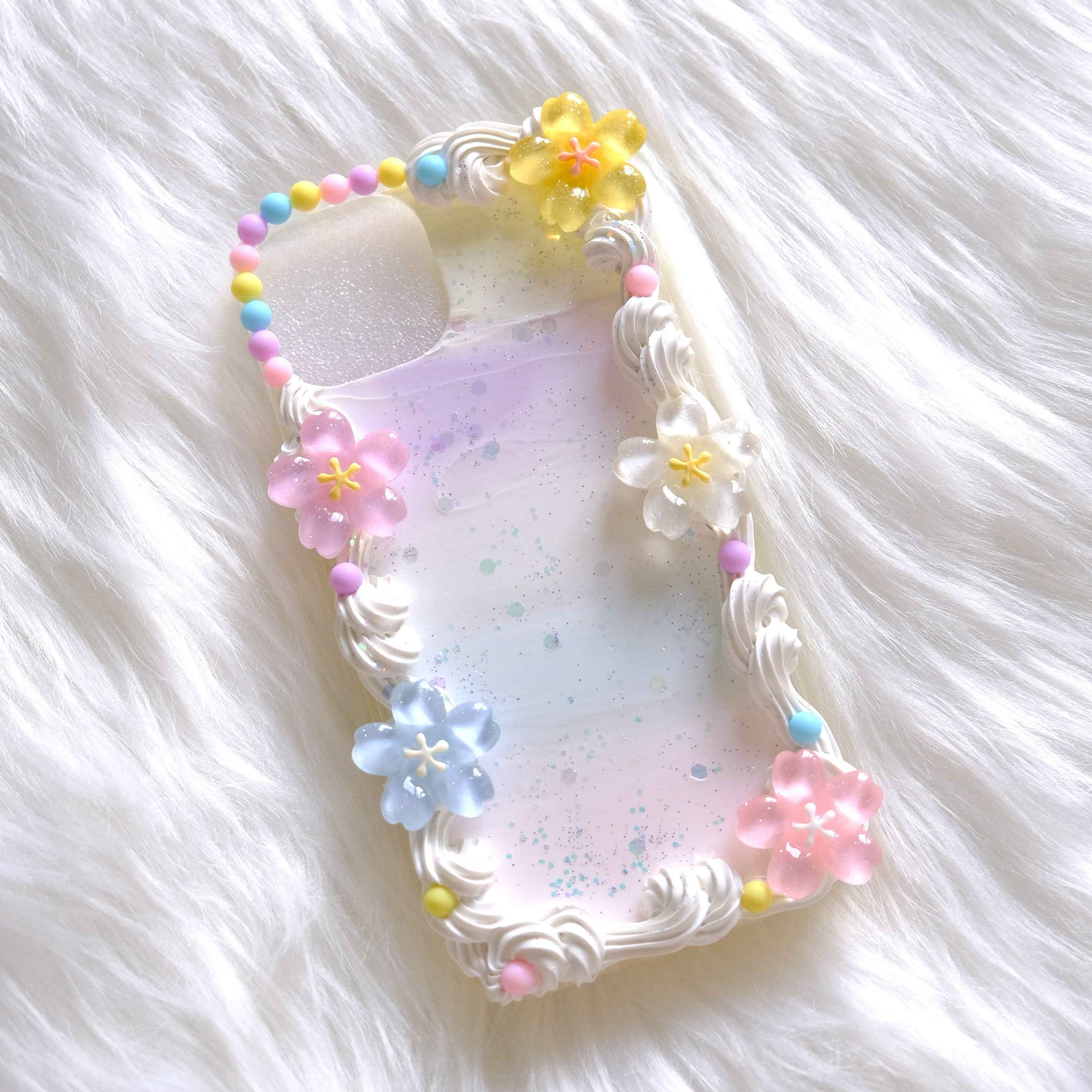 Custom Decoden Phone Case Rainbow Cherry Blossom