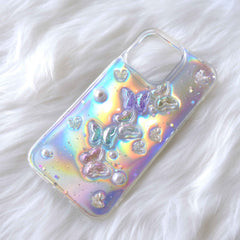 Bling Butterfly 3D Phone Case, Resin Phone Case, Glitter iPhone Case, Cute Phone Case for iPhone 12/13/14/15 Pro Max, OnePlus, Galaxy