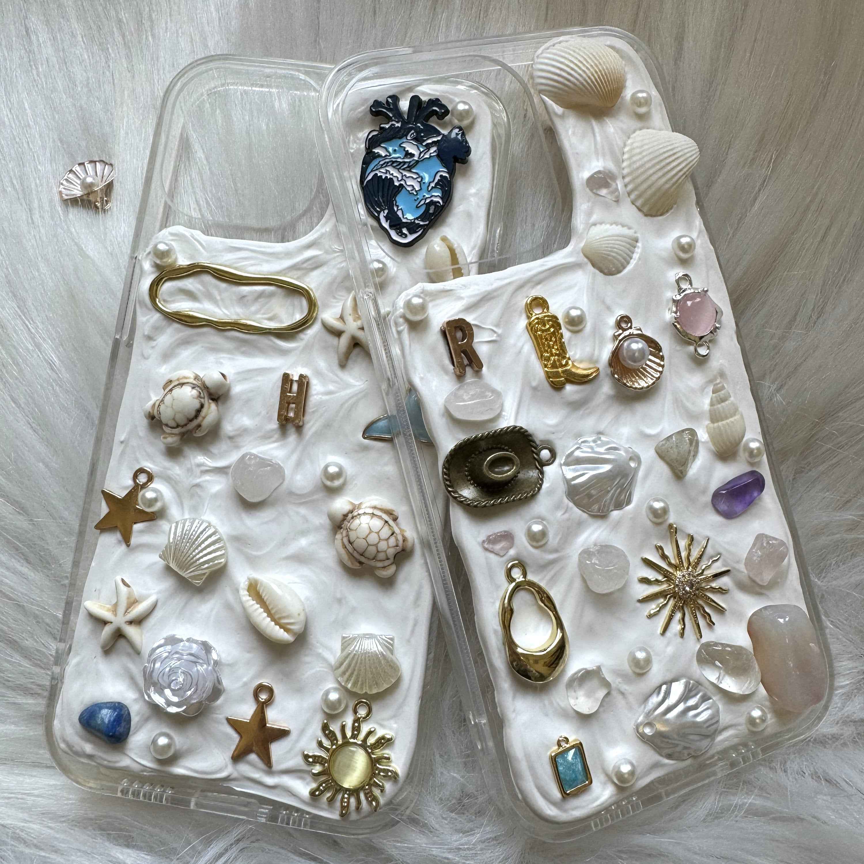 Custom Decoden Mosaic Phone Case Turtle & Seashell & Crystal
