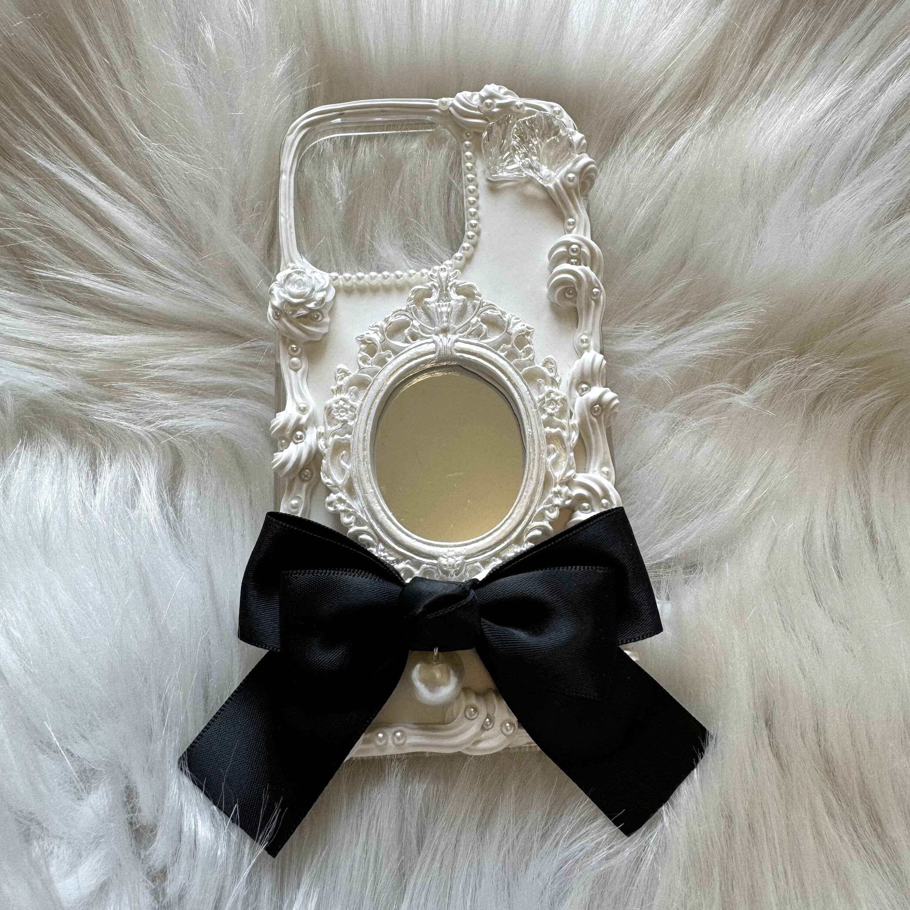 Custom Decoden Phone Case Ribbon Bow with Mirror