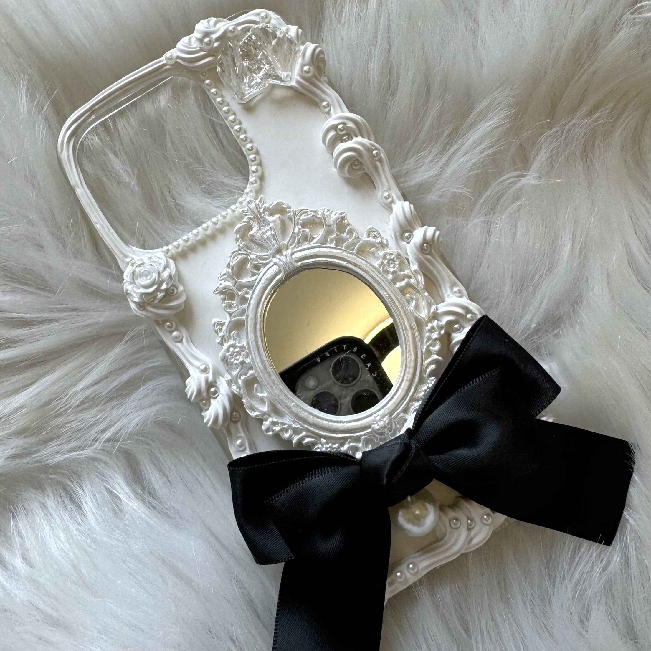 Custom Decoden Phone Case Ribbon Bow with Mirror