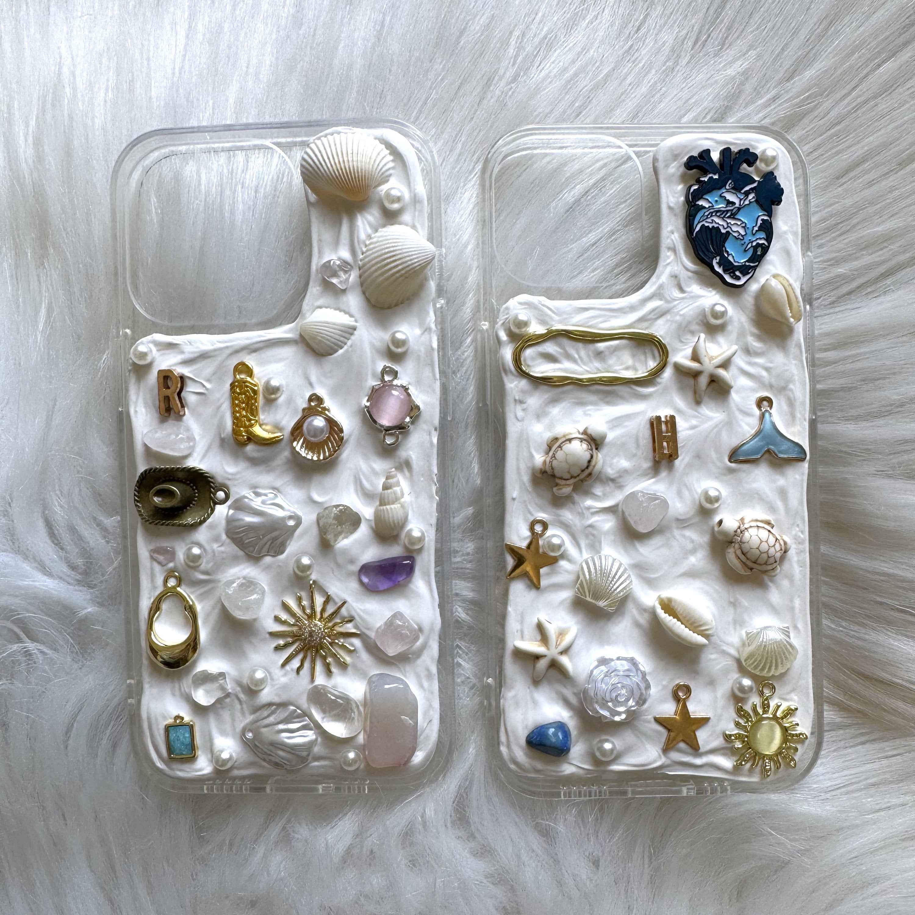 Custom Decoden Mosaic Phone Case Turtle & Seashell & Crystal