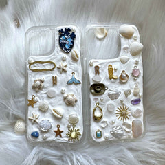 Custom Decoden Mosaic Phone Case Turtle & Seashell & Crystal