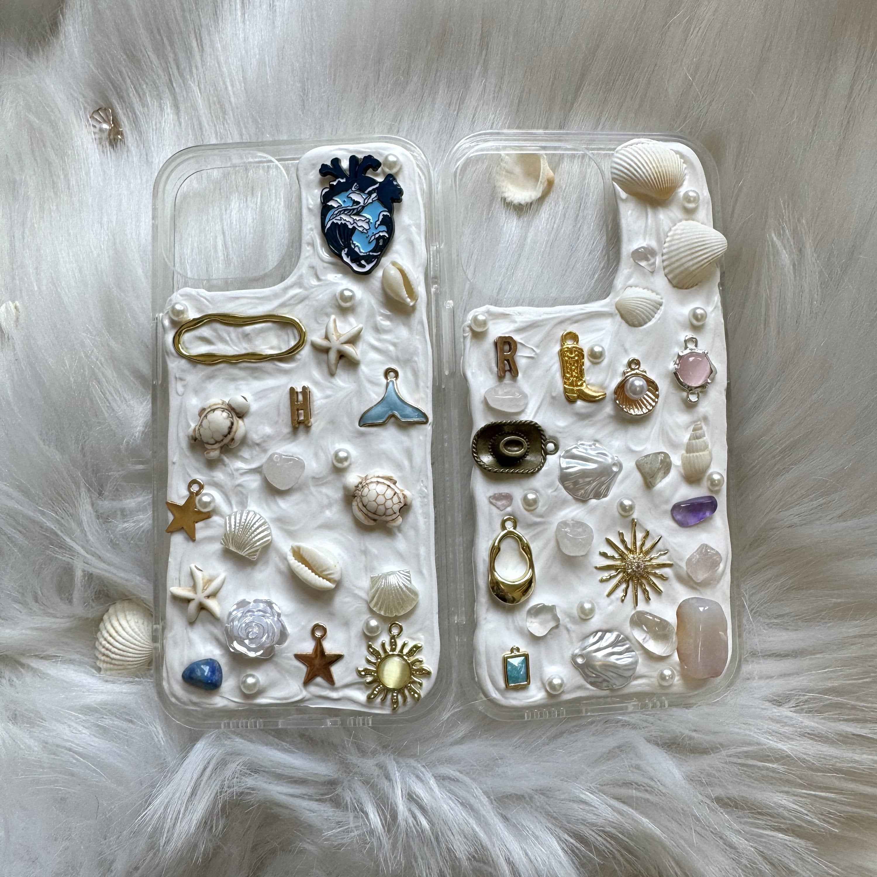 Custom Decoden Mosaic Phone Case Turtle & Seashell & Crystal