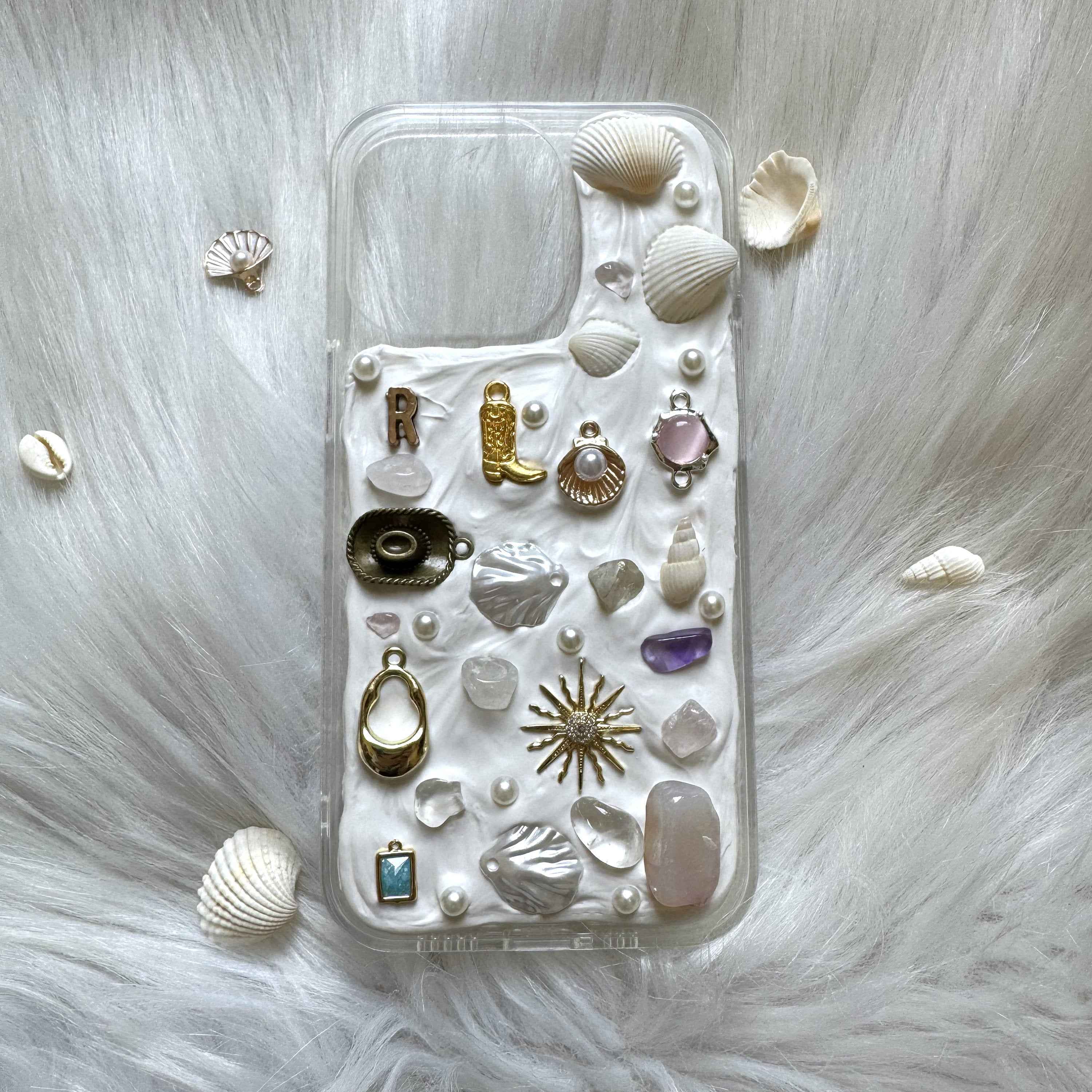 Custom Decoden Mosaic Phone Case Turtle & Seashell & Crystal