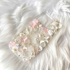 Custom Decoden Phone Case Butterfly & Rose & Pearl