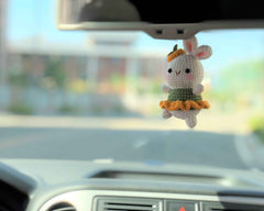 Crochet Car Mirror Hanging Accessory- Bunny