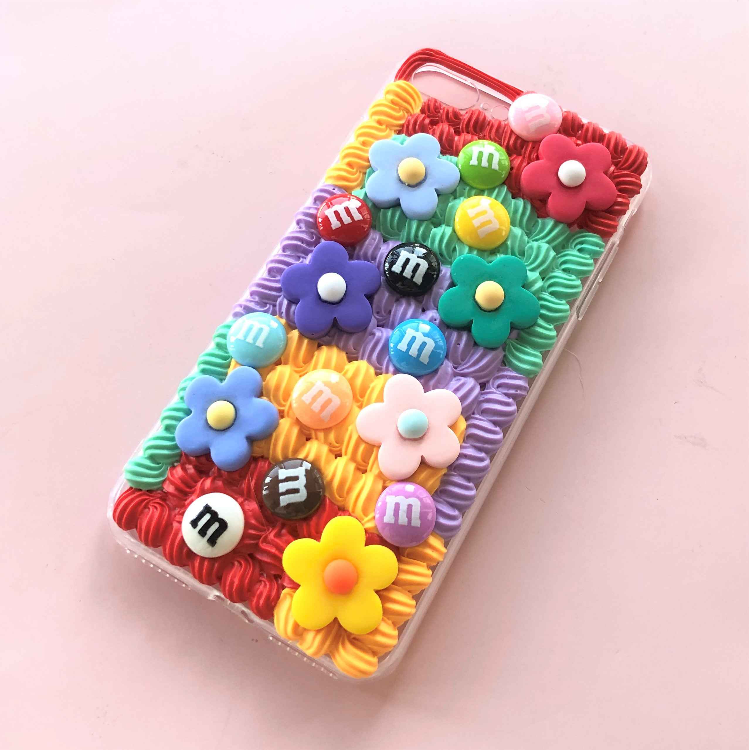 Decoden Phone Case Rainbow Daisy Flower