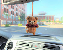 Crochet Car Mirror Hanging Accessory- Bear