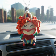 Crochet Car Mirror Hanging Accessory- Clown