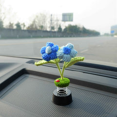 Crochet Car Dashboard Decor- Fluffy Flowers