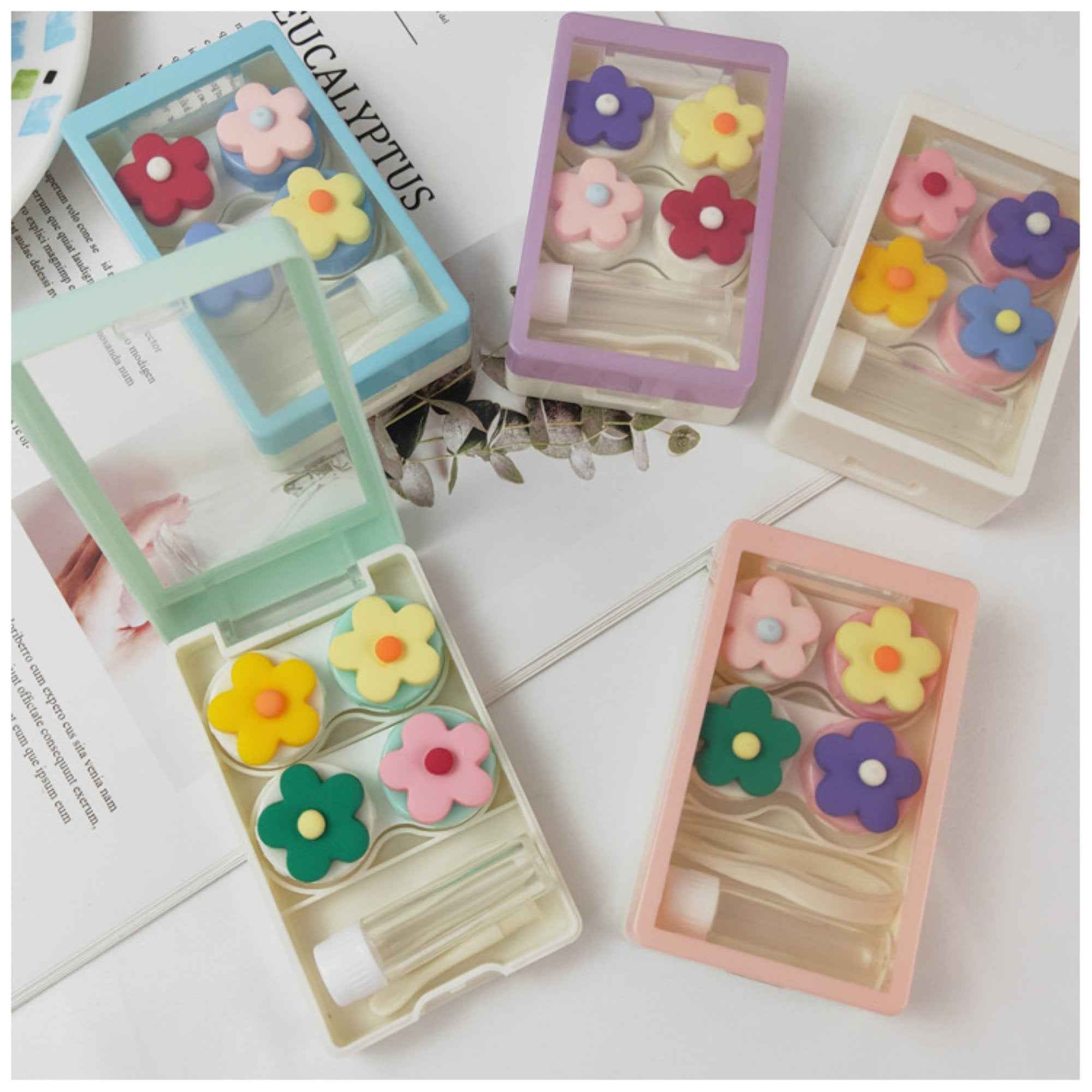 Pack of 2 Contact Lense Case Daisy Flowers
