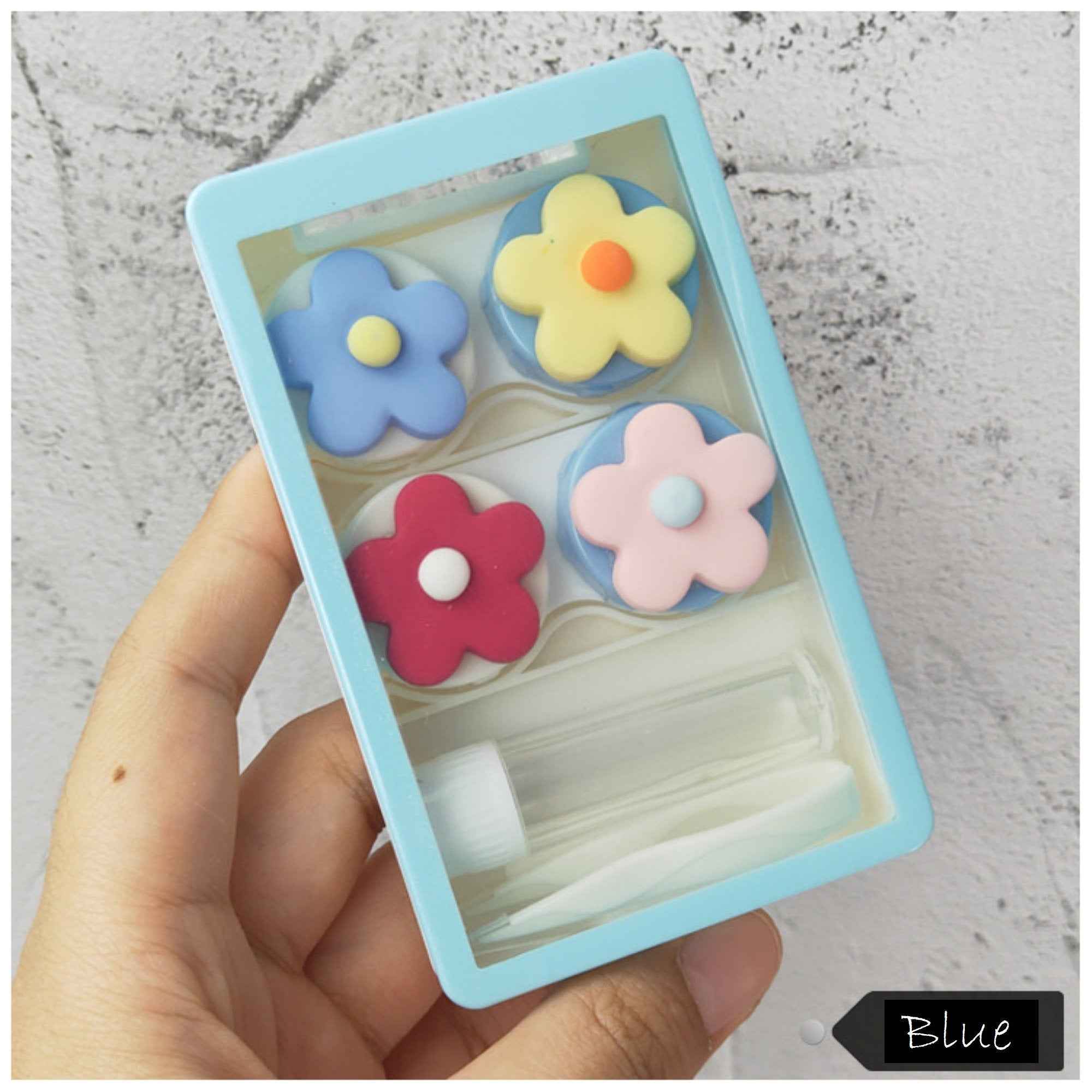 Pack of 2 Contact Lense Case Daisy Flowers