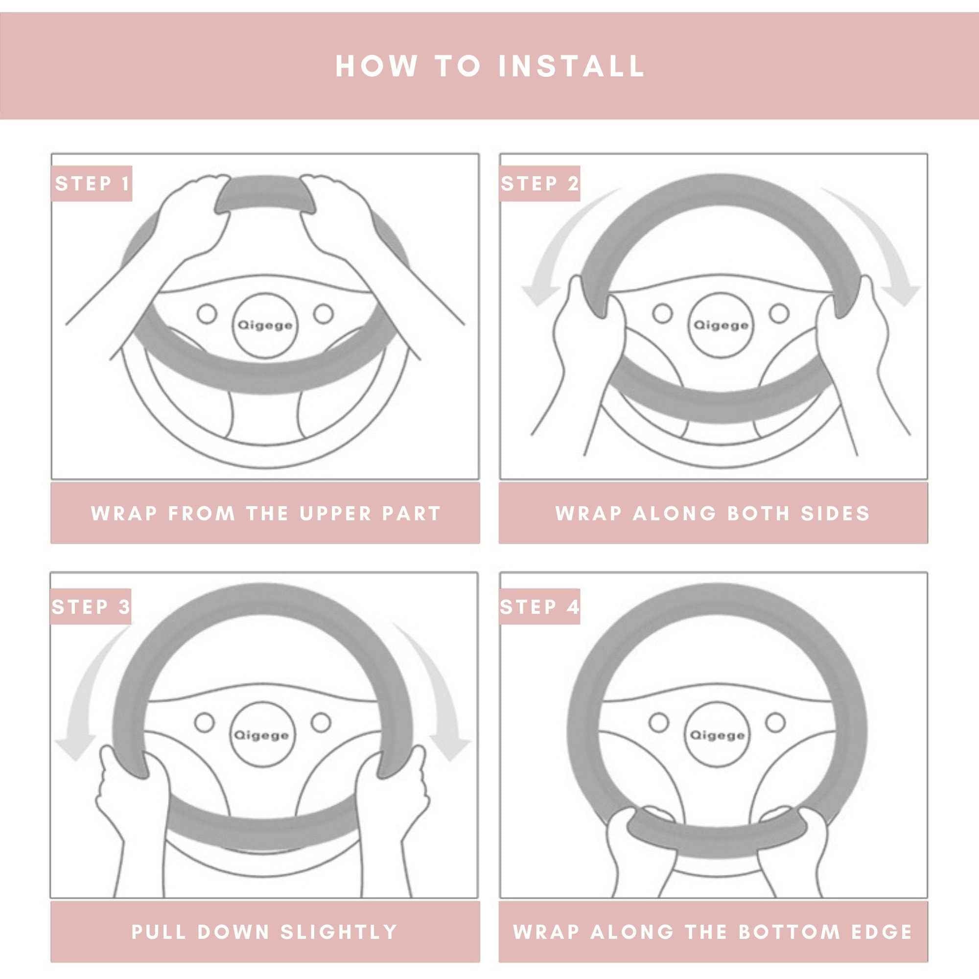 Crochet Steering Wheel Cover- Gradient Fluffy Flower